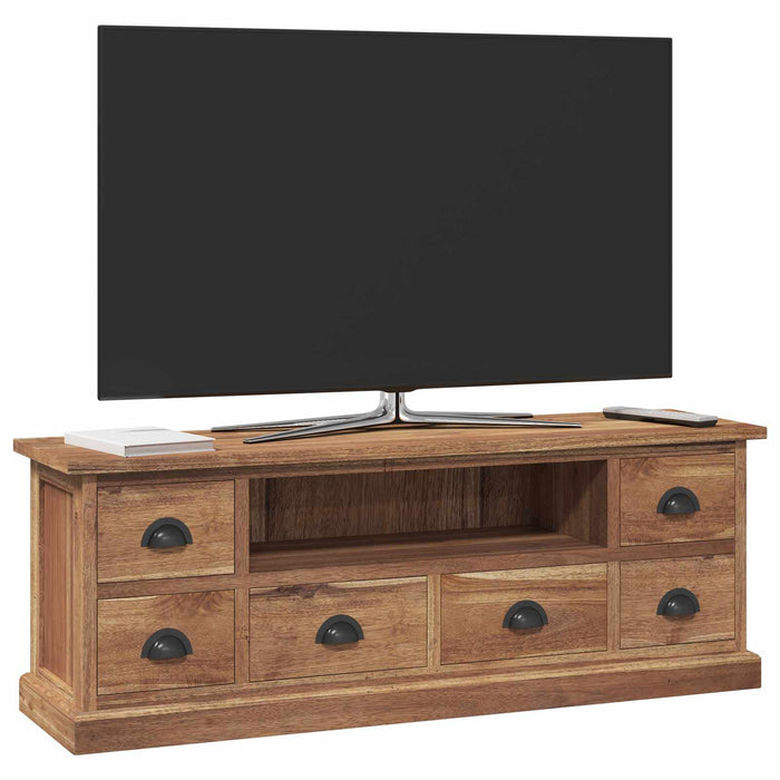 Support TV cu sertar natural 110 x 30 x 40 cm Lemn solid de tec - WALTI WALTI