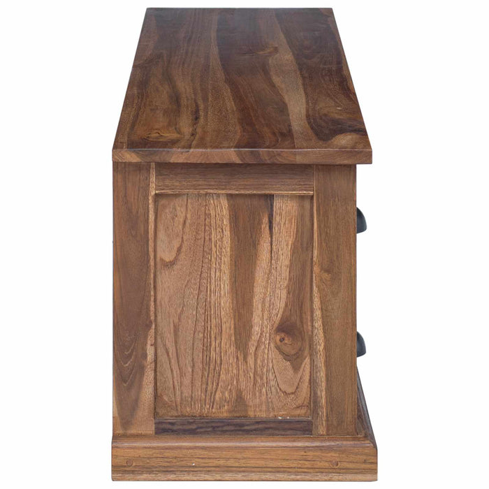Support TV cu sertar natural 110 x 30 x 40 cm Lemn solid de tec - WALTI WALTI