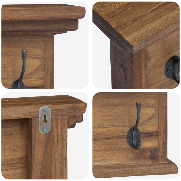Răcător de paltoane montat pe perete natural 70 x 10 x 20 cm - WALTI WALTI