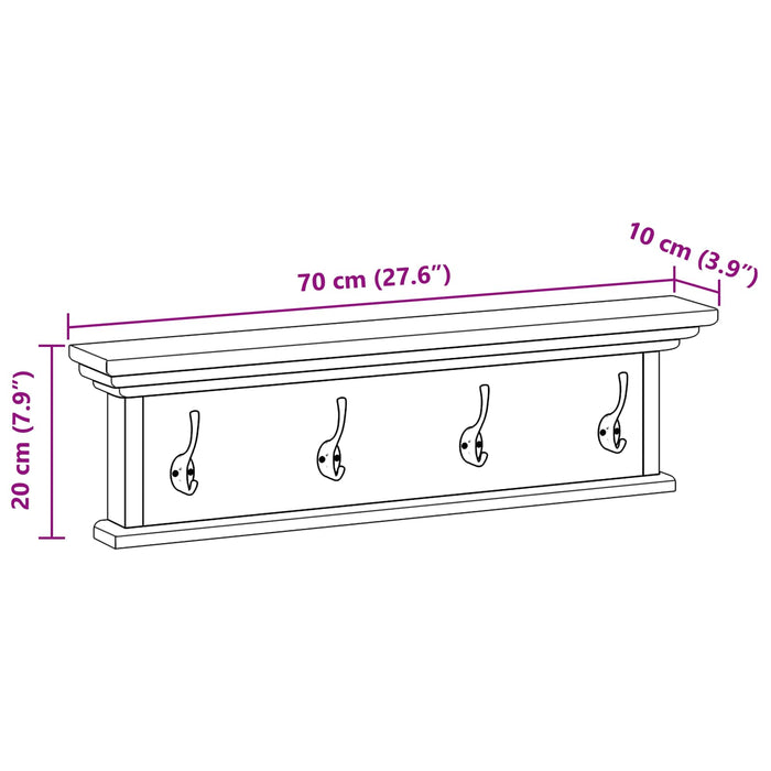 Răcător de paltoane montat pe perete natural 70 x 10 x 20 cm - WALTI WALTI
