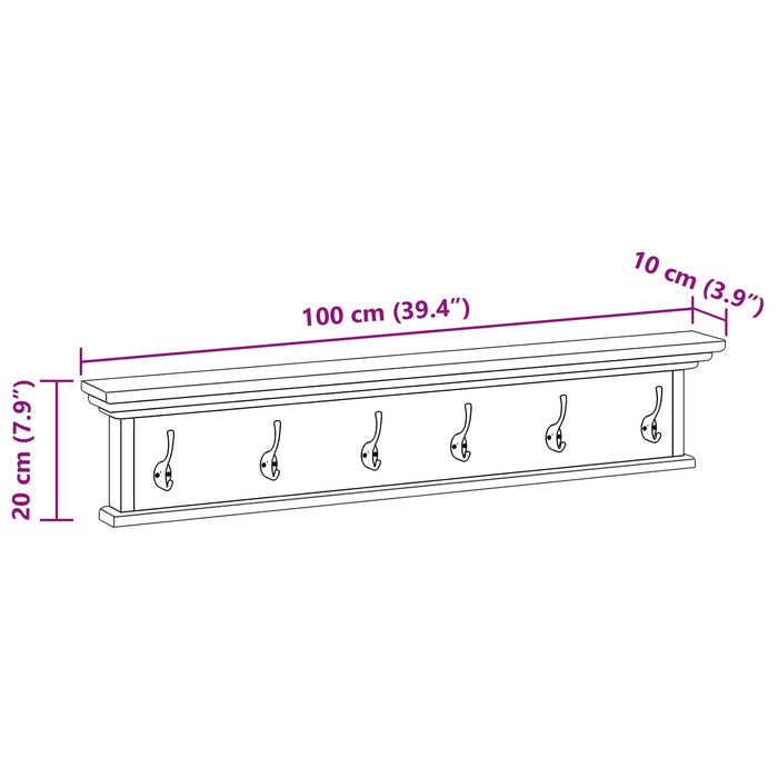 Răcător de paltoane montat pe perete natural 100 x 10 x 20 cm - WALTI WALTI