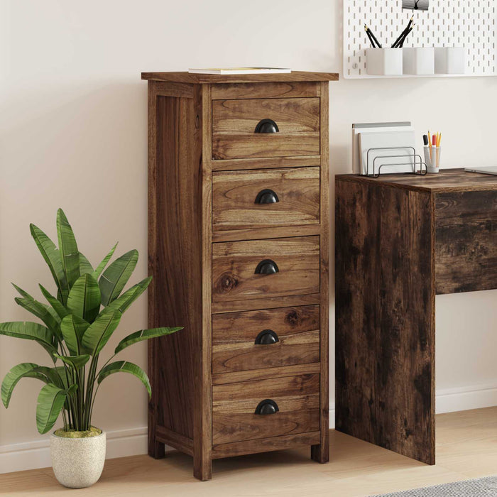 Comodă cu sertare natural 45 x 35 x 110 cm Lemn solid de tec WALTI