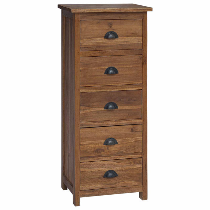Comodă cu sertare natural 45 x 35 x 110 cm Lemn solid de tec WALTI