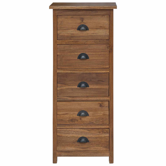 Comodă cu sertare natural 45 x 35 x 110 cm Lemn solid de tec WALTI