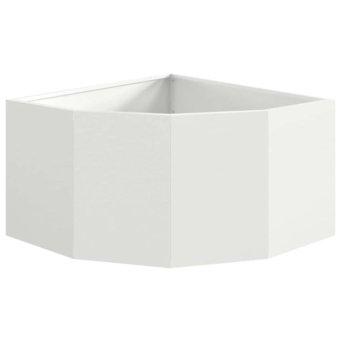 Ghiveci de colț Alb 60 x 60 x 35 cm Oțel - WALTI WALTI