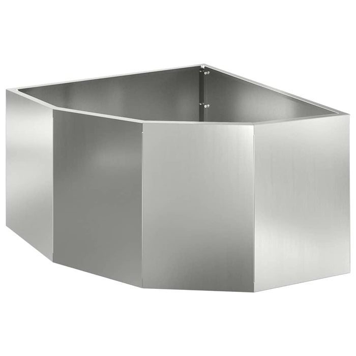 Ghiveci de colț Argintiu 60 x 60 x 35 cm Oțel galvanizat - WALTI WALTI