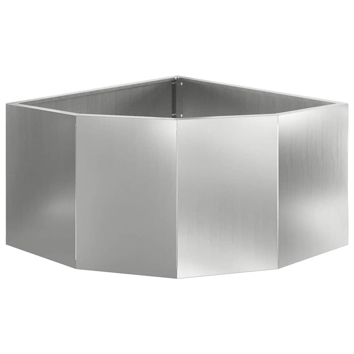 Ghiveci de colț Argintiu 60 x 60 x 35 cm Oțel galvanizat - WALTI WALTI