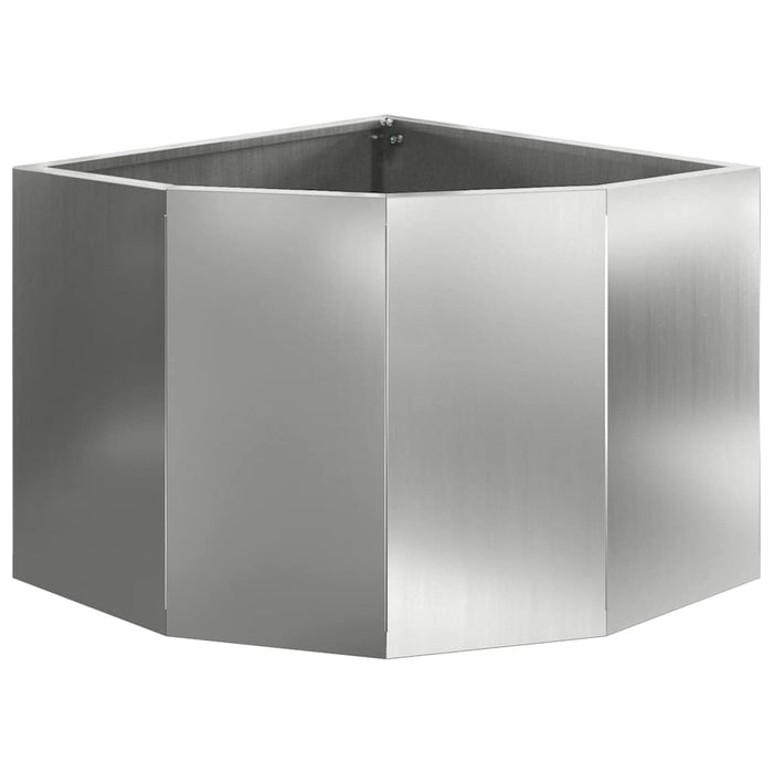 Ghiveci de colț Argintiu 45 x 45 x 35 cm Oțel galvanizat - WALTI WALTI