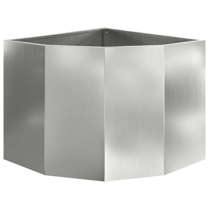 Ghiveci de colț Argintiu 60 x 60 x 50 cm Oțel galvanizat - WALTI WALTI