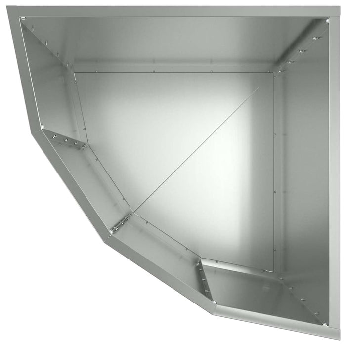 Ghiveci de colț Argintiu 45 x 45 x 50 cm Oțel galvanizat - WALTI WALTI