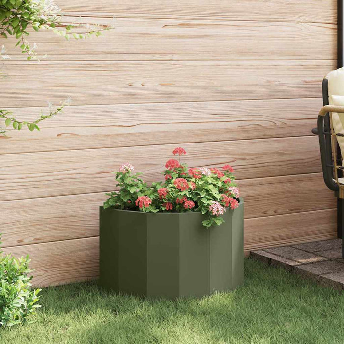 Jardinieră Verde măsliniu 60 x 30 x 35 cm Oțel - WALTI WALTI