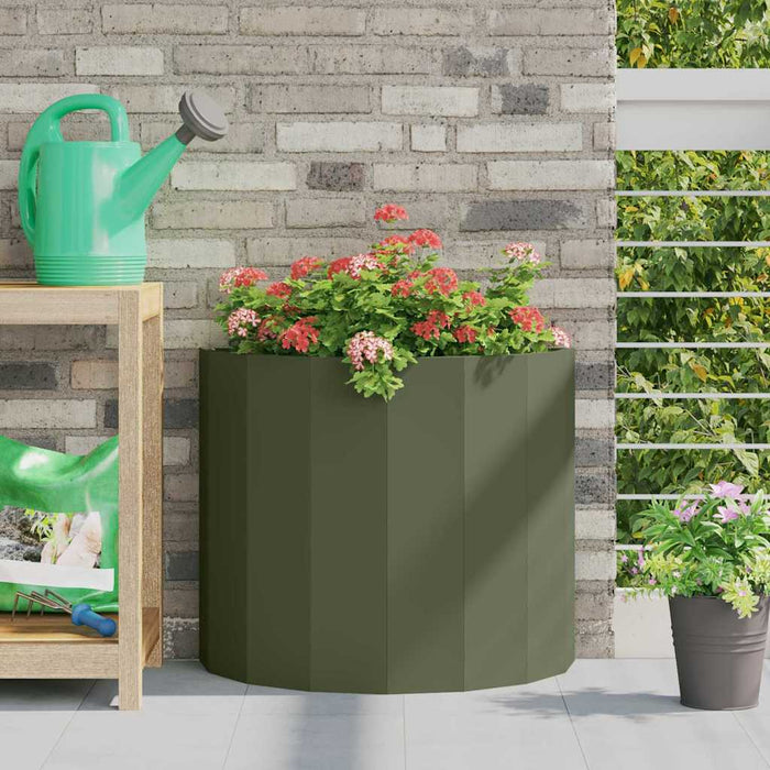 Jardinieră Verde măsliniu 60 x 30 x 50 cm Oțel - WALTI WALTI