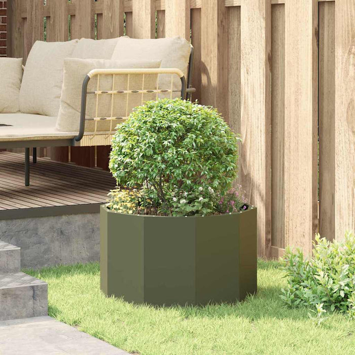 Jardinieră Verde măsliniu 60 x 60 x 35 cm Oțel - WALTI WALTI