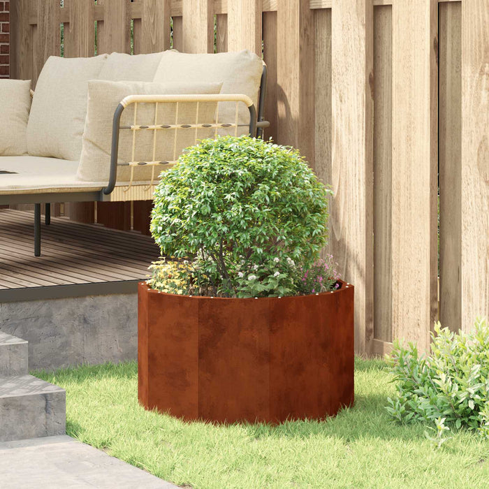 Jardinieră Ruginit 60 x 60 x 35 cm Oțel rezistent de intemperii - WALTI WALTI