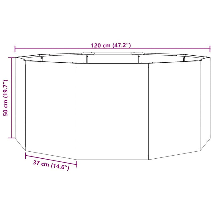 Jardinieră Argintiu 120 x 120 x 50 cm Oțel Galvanizat - WALTI WALTI