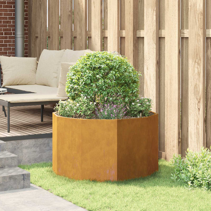 Jardinieră Ruginit 90 x 90 x 50 cm Oțel rezistent de intemperii WALTI
