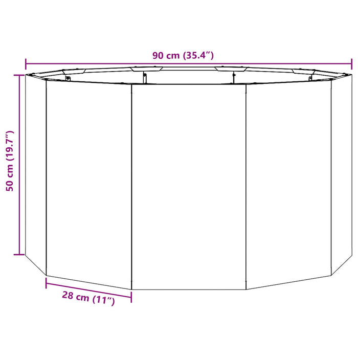 Jardinieră Ruginit 90 x 90 x 50 cm Oțel rezistent de intemperii WALTI