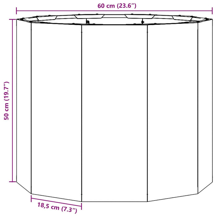 Jardinieră Ruginit 60 x 60 x 50 cm Oțel rezistent de intemperii WALTI