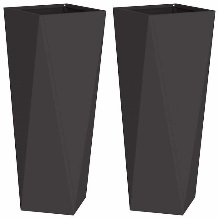 Jardinieră 2 pcs Negru 30 x 30 x 75 cm Oțel - WALTI WALTI