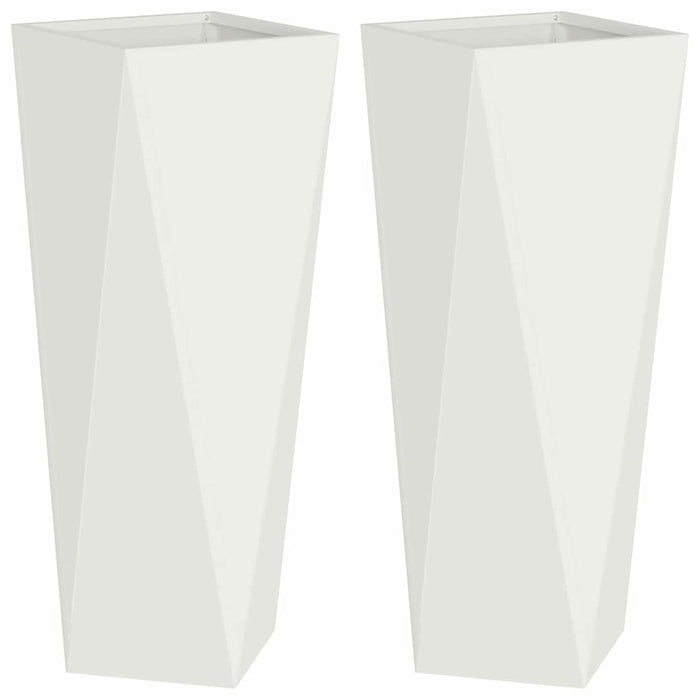 Jardinieră 2 pcs Alb 30 x 30 x 75 cm Oțel - WALTI WALTI