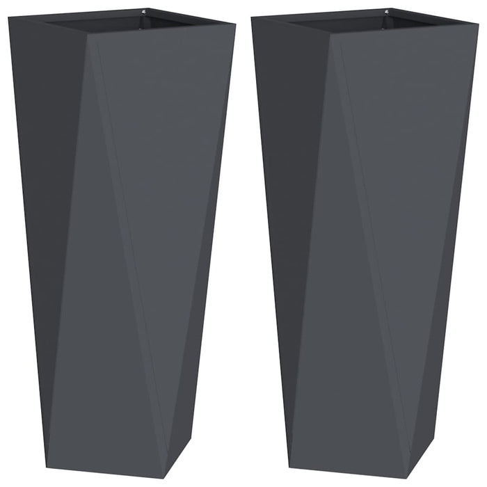 Jardinieră 2 pcs Antracit 30 x 30 x 75 cm Oțel - WALTI WALTI