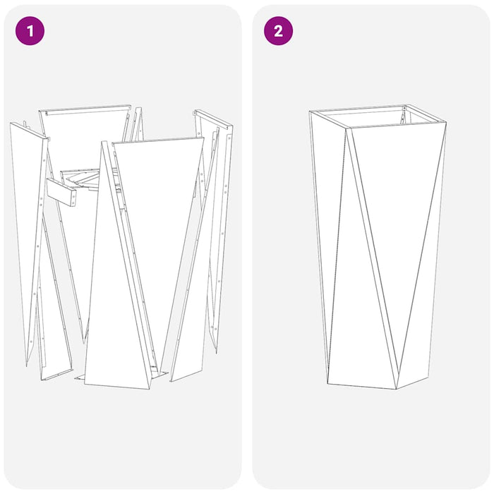 Jardinieră 2 pcs Argintiu 30 x 30 x 75 cm Oțel Galvanizat - WALTI WALTI