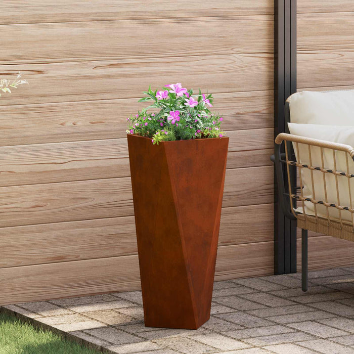 Jardinieră Ruginit 30 x 30 x 75 cm Oțel rezistent de intemperii - WALTI WALTI