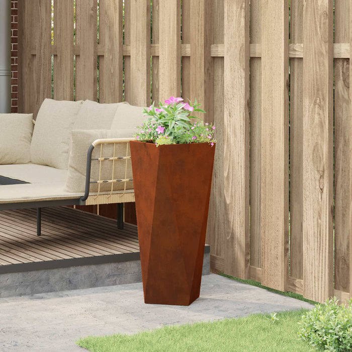 Jardinieră Ruginit 30 x 30 x 75 cm Oțel rezistent de intemperii - WALTI WALTI