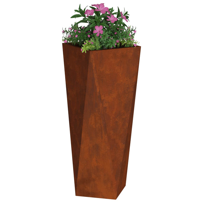 Jardinieră Ruginit 30 x 30 x 75 cm Oțel rezistent de intemperii - WALTI WALTI