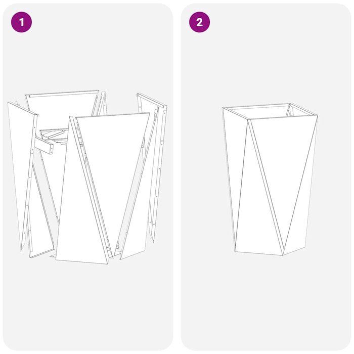 Jardinieră 2 pcs Negru 40 x 40 x 75 cm Oțel - WALTI WALTI