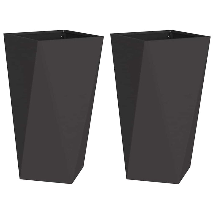 Jardinieră 2 pcs Negru 40 x 40 x 75 cm Oțel - WALTI WALTI