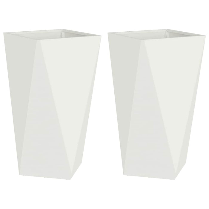 Jardinieră 2 pcs Alb 40 x 40 x 75 cm Oțel - WALTI WALTI