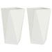 Jardinieră 2 pcs Alb 40 x 40 x 75 cm Oțel - WALTI WALTI