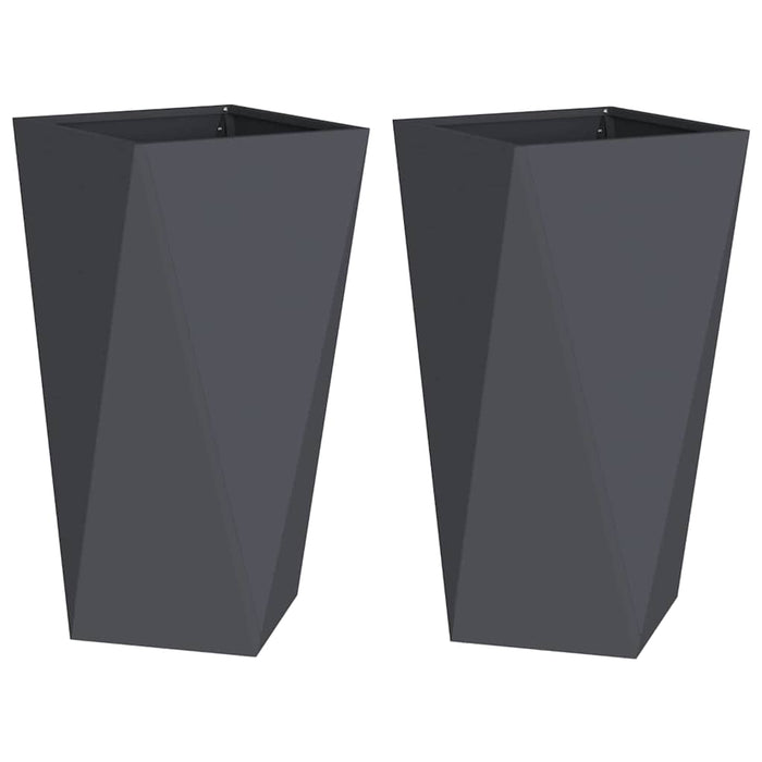Jardinieră 2 pcs Antracit 40 x 40 x 75 cm Oțel - WALTI WALTI