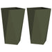 Jardinieră 2 pcs Verde măsliniu 40 x 40 x 75 cm Oțel - WALTI WALTI