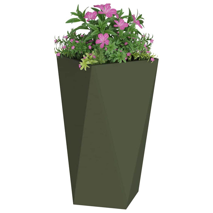 Jardinieră 2 pcs Verde măsliniu 40 x 40 x 75 cm Oțel - WALTI WALTI
