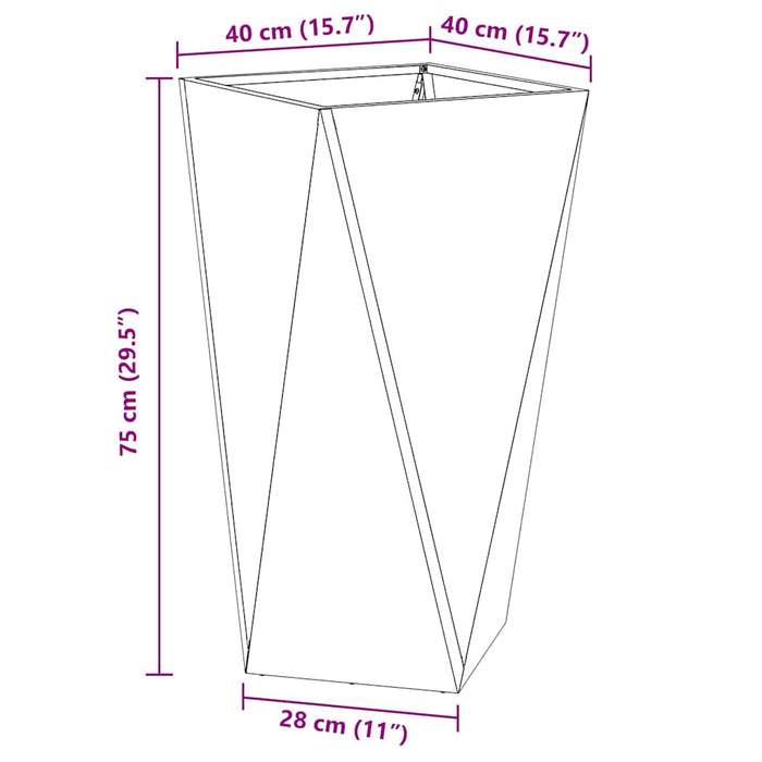 Jardinieră 2 pcs Argintiu 40 x 40 x 75 cm Oțel Galvanizat - WALTI WALTI