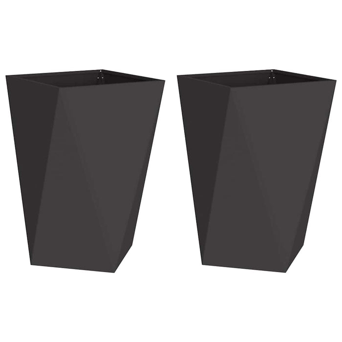 Jardinieră 2 pcs Negru 50 x 50 x 75 cm Oțel - WALTI WALTI