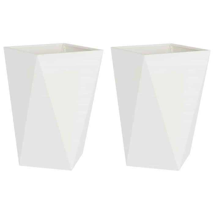 Jardinieră 2 pcs Alb 50 x 50 x 75 cm Oțel - WALTI WALTI