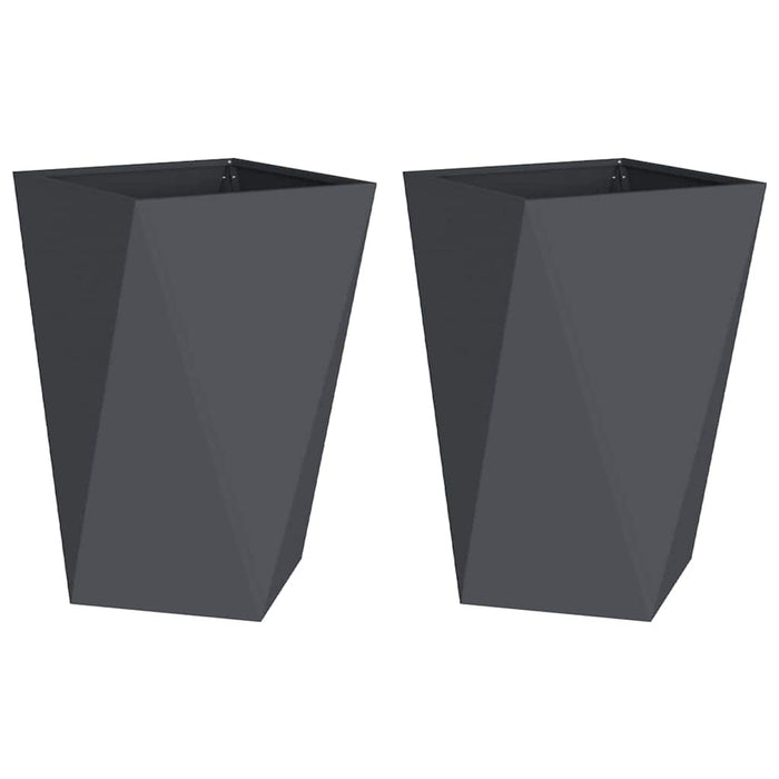 Jardinieră 2 pcs Antracit 50 x 50 x 75 cm Oțel - WALTI WALTI