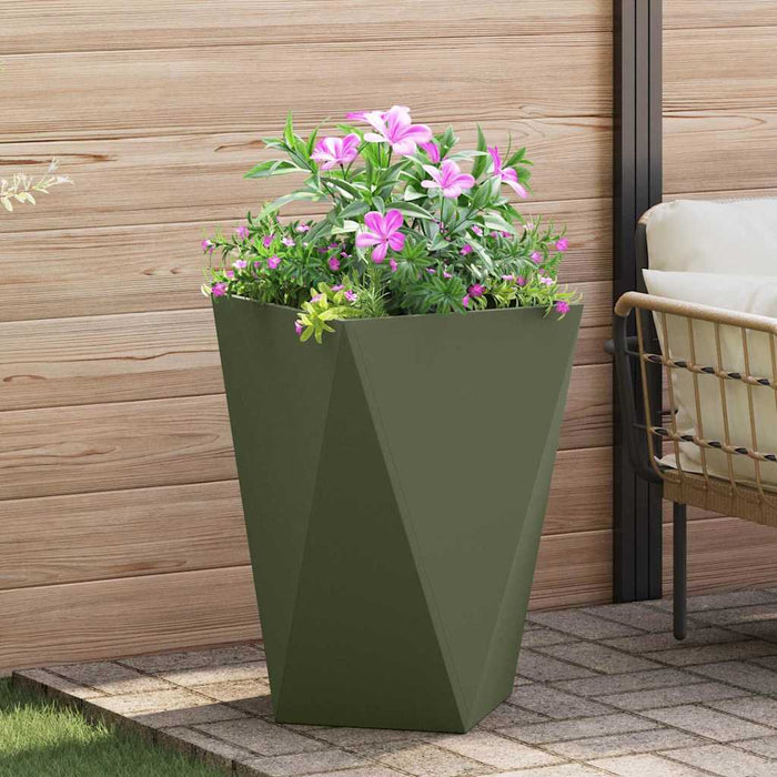 Jardinieră Verde măsliniu 50 x 50 x 75 cm Oțel - WALTI WALTI