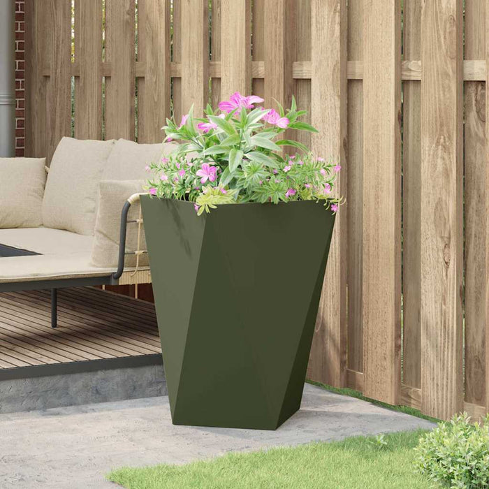 Jardinieră Verde măsliniu 50 x 50 x 75 cm Oțel - WALTI WALTI