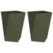 Jardinieră 2 pcs Verde măsliniu 50 x 50 x 75 cm Oțel - WALTI WALTI