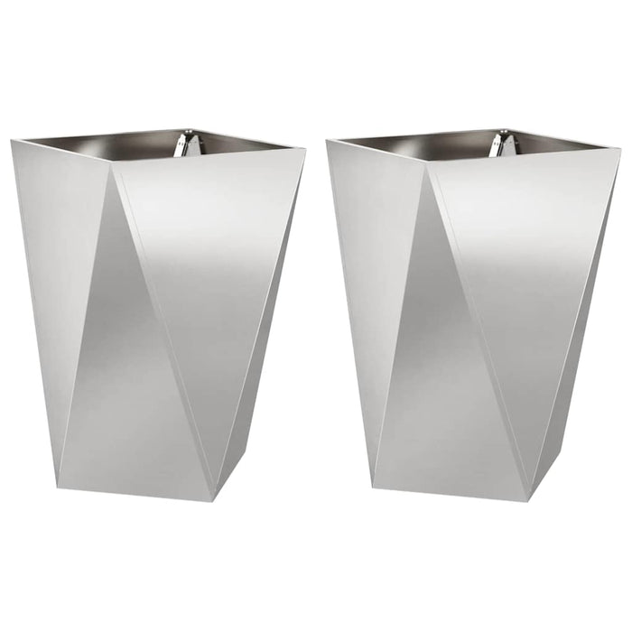 Jardinieră 2 pcs Argintiu 50 x 50 x 75 cm Oţel inoxidabil - WALTI WALTI