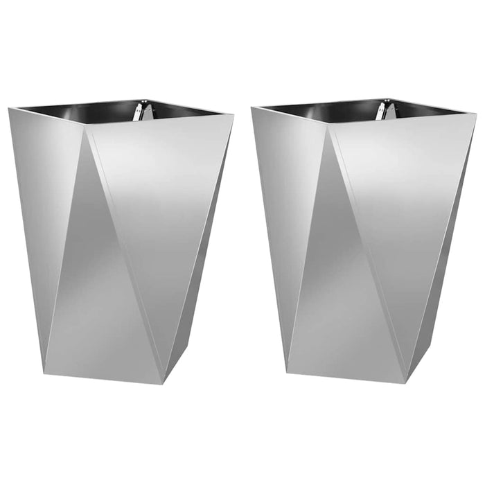 Jardinieră 2 pcs Argintiu 50 x 50 x 75 cm Oțel Galvanizat - WALTI WALTI