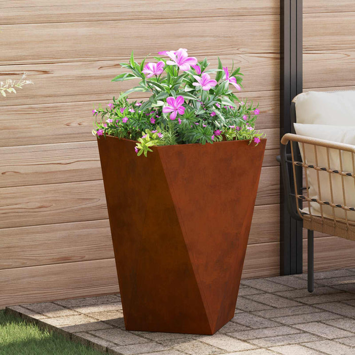 Jardinieră Ruginit 50 x 50 x 75 cm Oțel rezistent de intemperii - WALTI WALTI