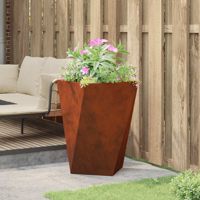 Jardinieră Ruginit 50 x 50 x 75 cm Oțel rezistent de intemperii - WALTI WALTI