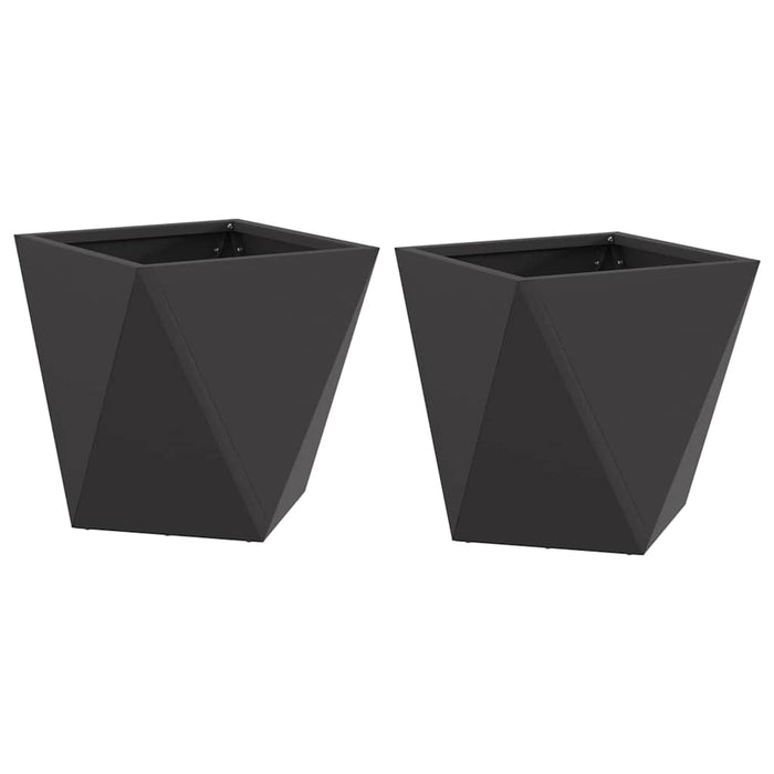 Jardinieră 2 pcs Negru 30 x 30 x 30 cm Oțel - WALTI WALTI