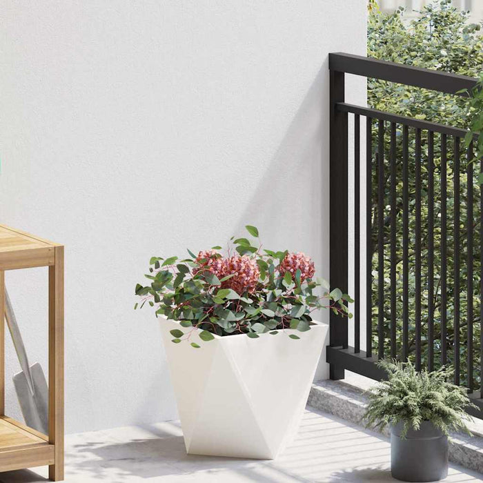 Jardinieră 2 pcs Alb 30 x 30 x 30 cm Oțel - WALTI WALTI