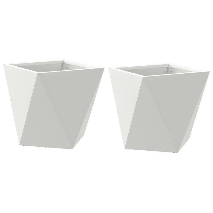 Jardinieră 2 pcs Alb 30 x 30 x 30 cm Oțel - WALTI WALTI